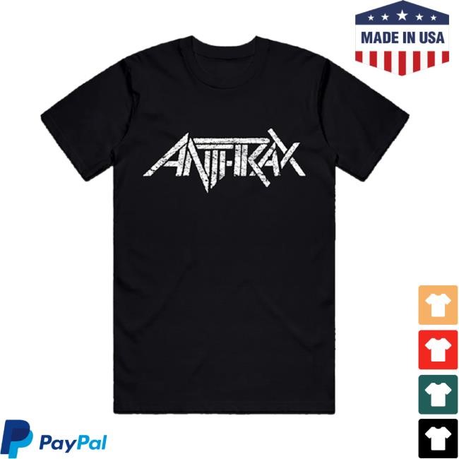 Anthrax Band Merch Black and White Vintage Logo New T-Shirt Anthrax Back Street Shop