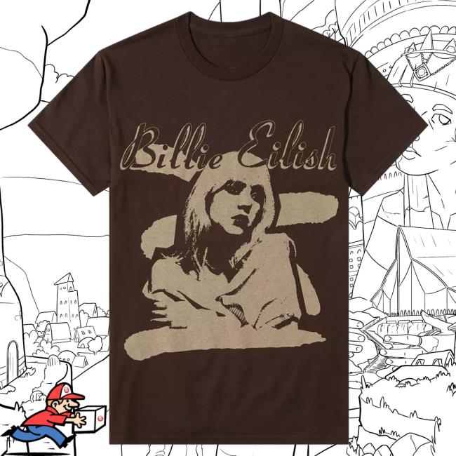 Official Billie Eilish Tours Merch Store Billie Eilish Happier Than Ever Boyfriend Fit Girls Top Shirt BillieEilish Apparel Clothing Shop Billieeilishtrs