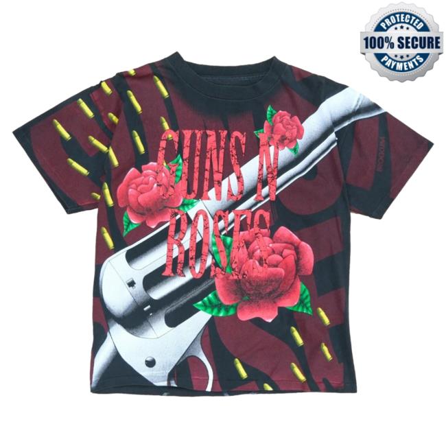 Official Throwback Vault Vintage Guns N Roses Brockum Tshirt AOP All Over Print Band Tee 90S