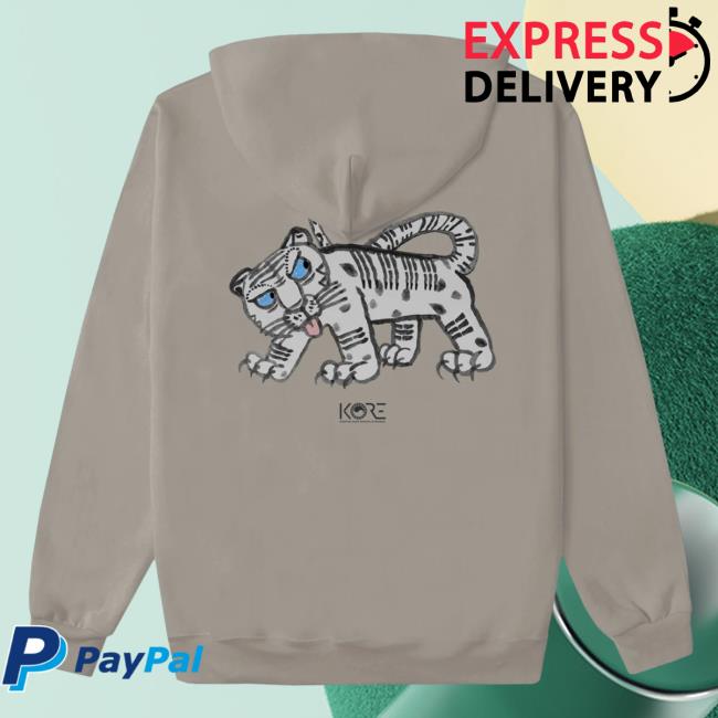 Official Kore Limited Merch Store KoreLimited White Tiger Hooded Sweatshirt (Cement) Kore Limited Apparel Clothing Shop