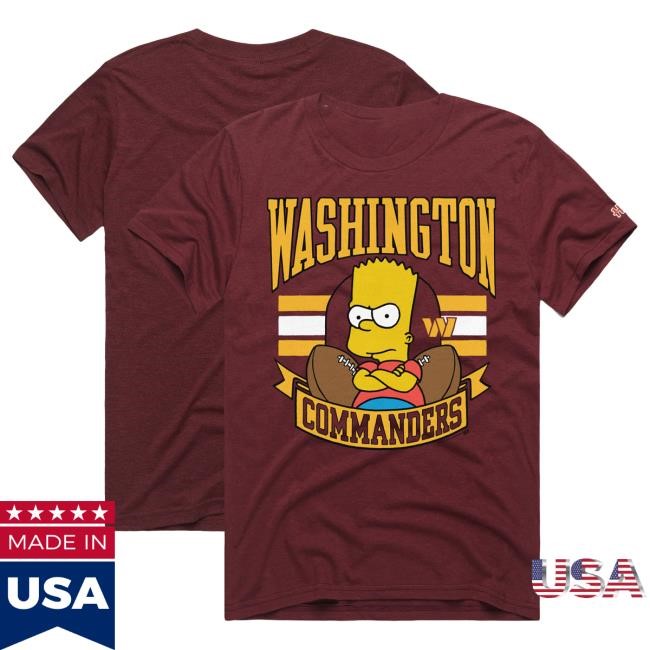 Official Unisex Homage x The Simpsons Burgundy Washington Commanders Tees