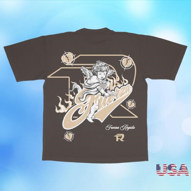 Official Fuerza Regida Shop Angel Caido - Black S/S New Shirt
