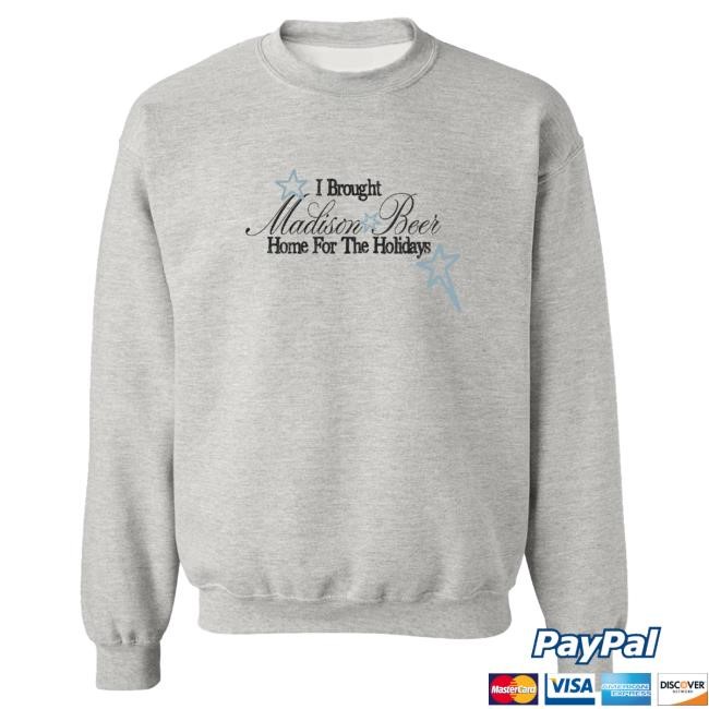 Official Madison Beer Merch Store Madison Beer Home for the Holidays Grey Sweater MadisonBeer