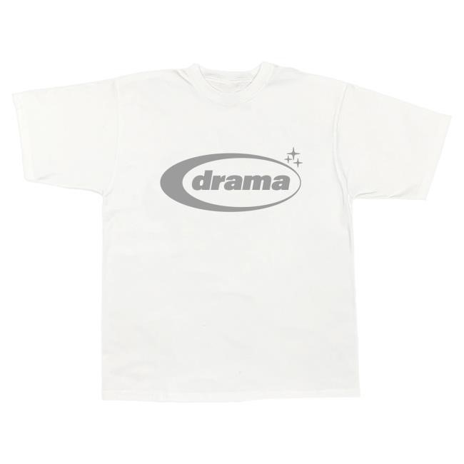 Drama Call Grey Oval Top Shirt (White)