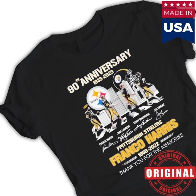 Pittsburgh Steelers 90Th Anniversary 1933-2023 Franco Harris 1950-2022 Abbey Road Signatures Sweatshirts