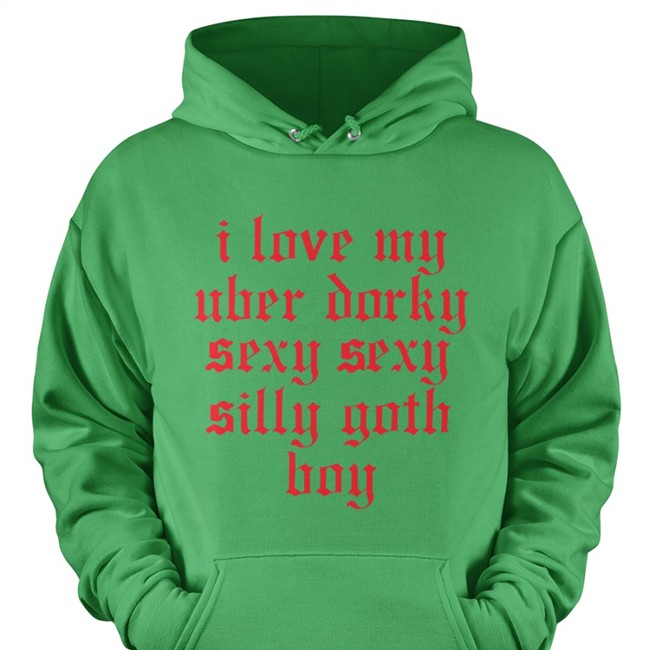 I Love My Uber Dorky Sexy Sexy Silly Goth Boy T-Shirt Blue