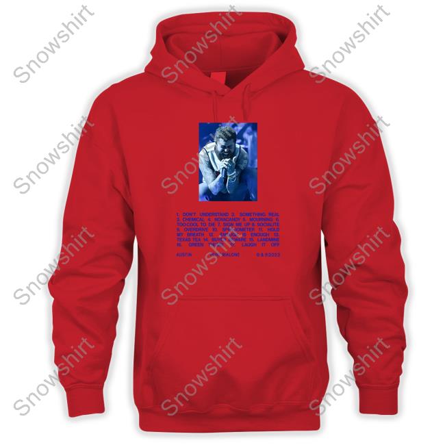 Official Post Malone Merch Tracklist Crewneck Post Malone Merch Tracklist Long Sleeve