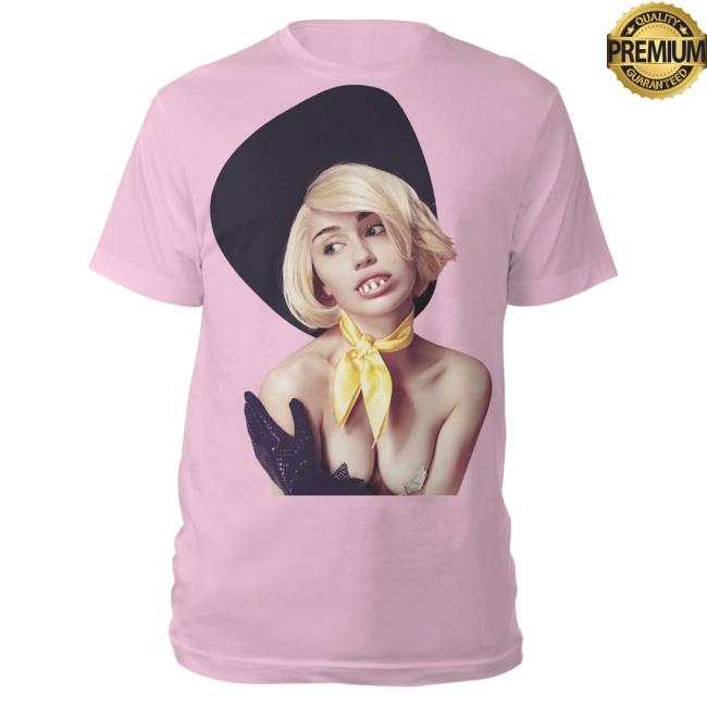 Official Merch Bar Miley Cyrus Merch Store Buck Teeth Crewneck Pink MerchBar MileyCyrus Apparel Clothing Shop