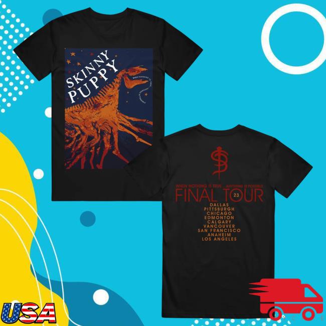 Official Skinny Puppy Merch Dinosaur Black T-Shirts