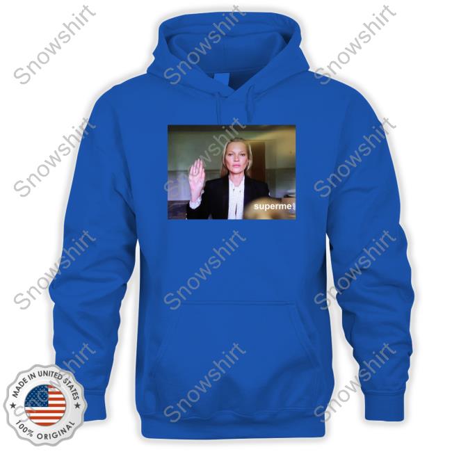 Official Justin Theroux Kate Moss Superme Hooded Sweatshirt Official Justin Theroux Kate Moss Superme Tee Shirt