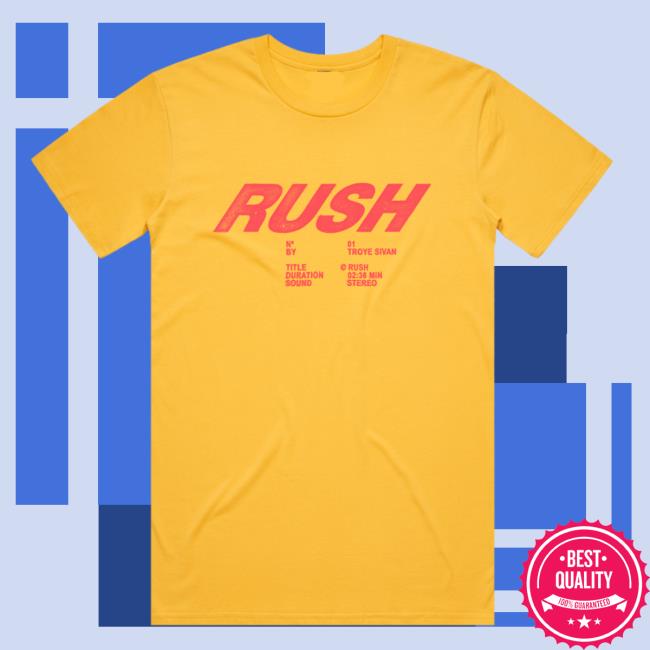 Troye Sivan Merch Store Shop Rush Short Sleeve Tee