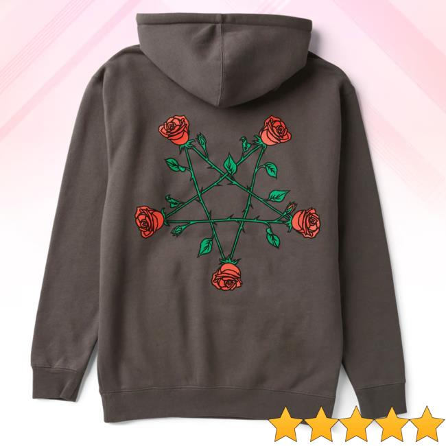 Official Sam And Colby Merch Xplr Shop Pentagram Roses Crewneck Sweatshirt Charcoal
