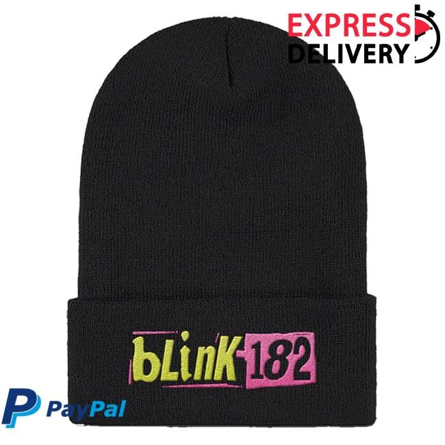 Blink 182 Merch Blink-182 Black Logo Beanie