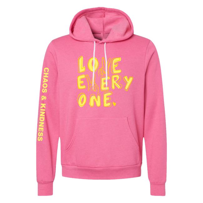 Official Chaos And Kindness Store Love Everyone Crewneck Charity Pink