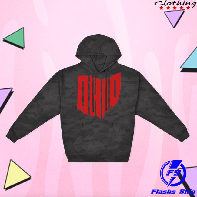 Official Ohio Apparel Clothing Merch Ohio Hood Black Camo Ohioclothing