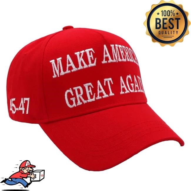 Trump 2024 45-47 MAGA Snapback Hat Make America Great Again Donald Trump Slogan with USA Flag Baseball Snapback Hat