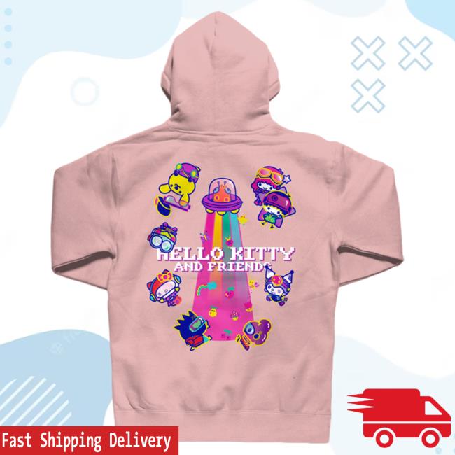 Official Sanrio Apparel Clothing Merch Store Shop Girl X Sanrio Kawaii Arcade Friends Crewneck (Dusty Pink)