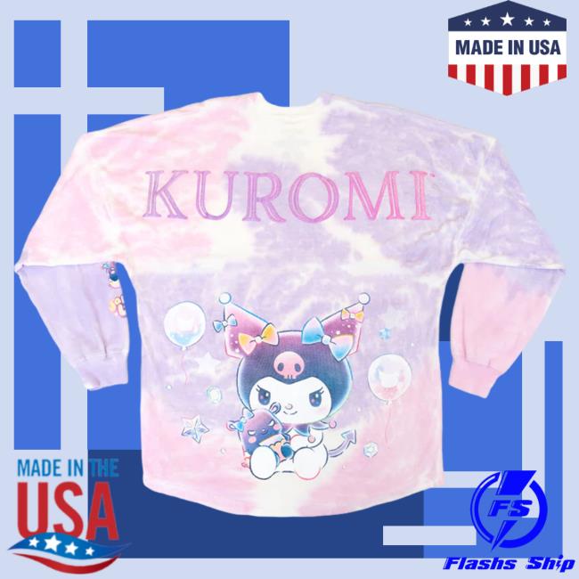Official Sanrio Apparel Clothing Merch Store Shop Kuromi Japanla Pastel Party Tie-Dye Spirit Hooded Sweatshirt
