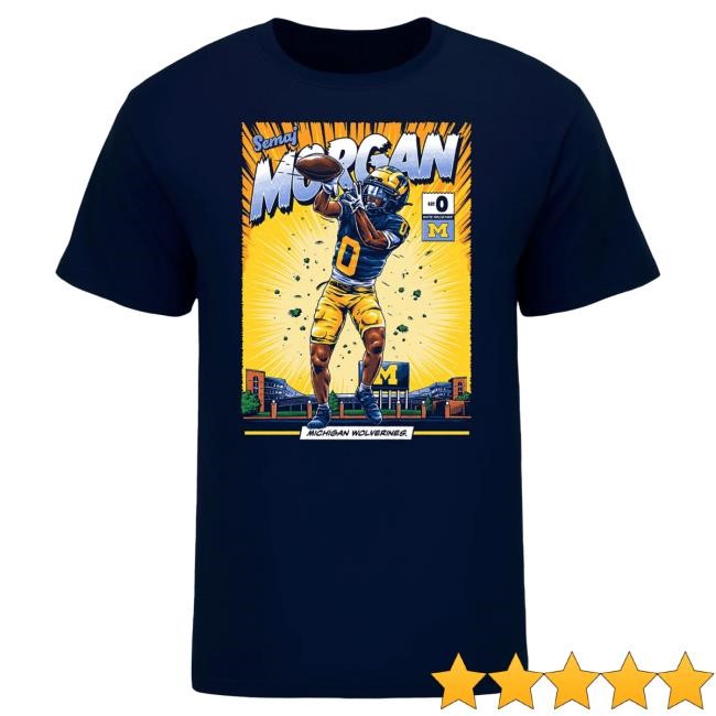 The M Den Michigan Wolverines #0 Semaj Morgan Student Athlete Comic New Shirt