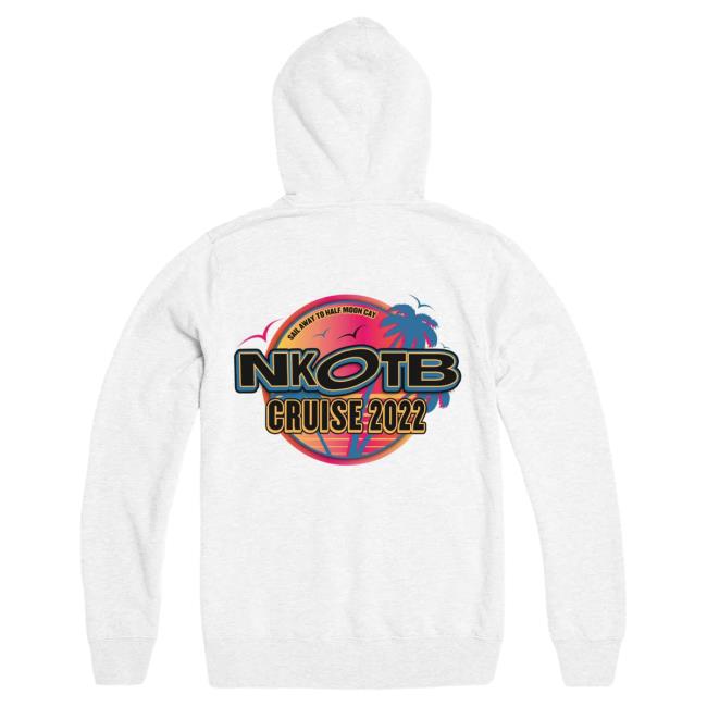 Official Merch Bar New Kids On The Block Store Sail Away Cruise 2022 Pull Over Hoodie White MerchBar NewKidsOnTheBlock Nkotb